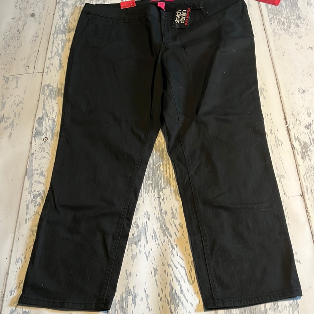 Nwt size 24 stretch denim black jeans
